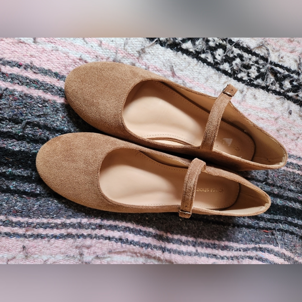 Brown Suede Mary Jane Flats NWB